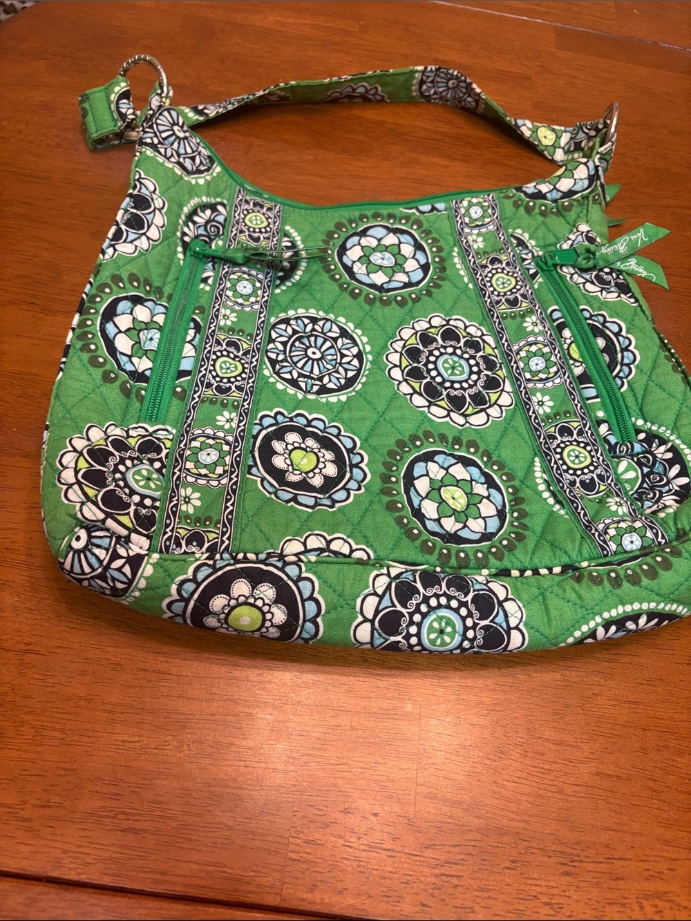 Vera Bradley Green Quilted Floral-Print Shoulder Bag